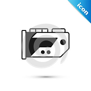 Grey Video graphic card icon isolated on white background. Vector