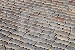 Grey vintage stone pavement road texture