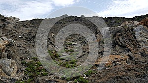 Grey volcanic rocky landscape mountain photo