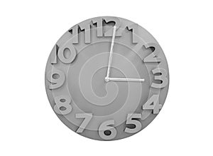 Grey wall clocks isolated on white backgrou