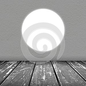 Grey wall texture with circle void light background