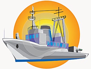 Grey warship