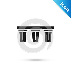 Grey Water filter icon isolated on white background. System for filtration of water. Reverse osmosis system. Vector