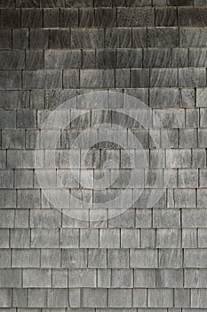 Grey weathered cedar shakes shingles background