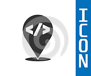 Grey Web design and front end development icon isolated on white background. Vector