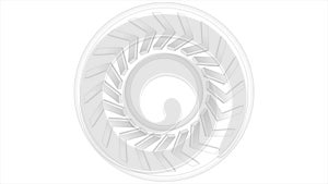 Grey white 3d round arrows abstract technology motion background