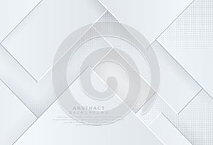 Grey white abstract background geometry shine and layer element vector for presentation design. Vector illustration