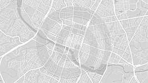 Grey and white Austin city area vector background map, streets and water cartography illustration