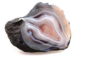 Grey white and brown agate