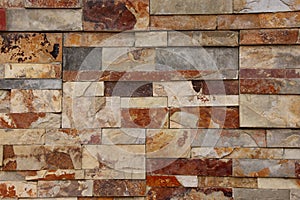 Grey, white and brown granite brick wall