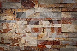 Grey, white and brown granite brick wall