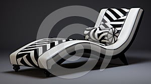 Futuristic 3d Zebra Print Lounge Chair With Ottoman photo