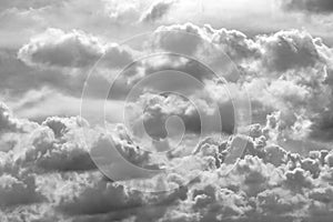 Grey and white cloud abstract background. Sad, dead, hopeless, and despair background. Thunder and storm concept. Grey sky