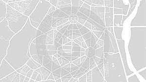 Grey and white Delhi city area vector background map, streets and water cartography illustration