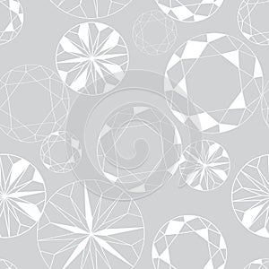 Grey and White Diamond Seamless Pattern on Grey photo