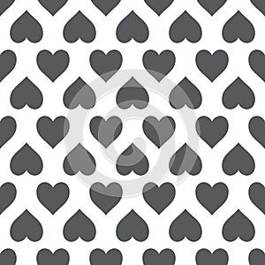 Grey on white love heart pattern seamless repeat background