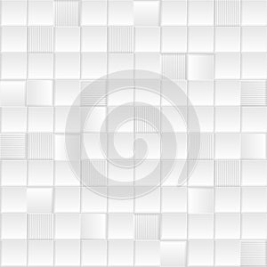 Grey white minimal tech squares vector pattern background