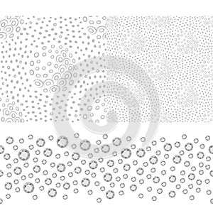 Grey white seamless background set