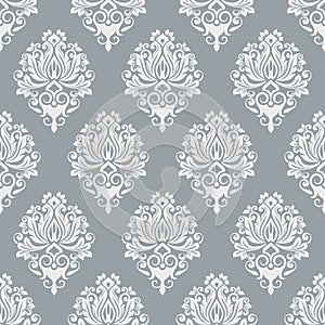 Grey and white seamless vintage wallpaper pattern