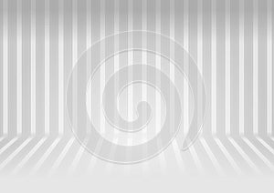 Grey white striped wall and floor abstract background