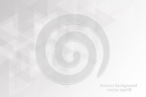 Grey and white triangle abstract background, copy space for pres