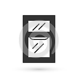 Grey Window in room icon isolated on white background. Vector