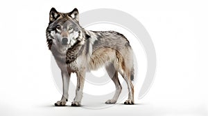 Grey wolf isolated on white background