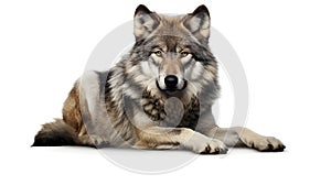 Grey wolf isolated on white background