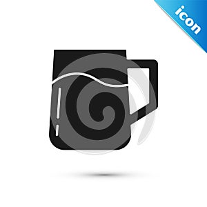 Grey Wooden beer mug icon isolated on white background. Vector