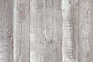 Grey wooden table background. Close up of rustic grey wood table