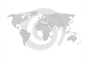 Grey world map vector illustration flat design.