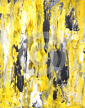 Grey and Yellow Abstract Art Painting