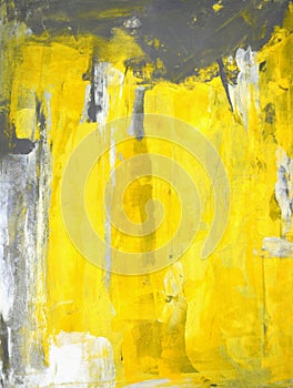 Grey and Yellow Abstract Art Painting