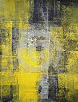 Grey and Yellow Abstract Art Painting