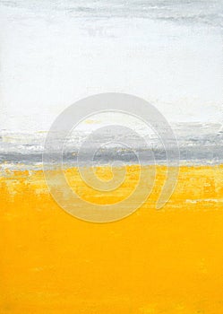 Grey and Yellow Abstract Art Painting