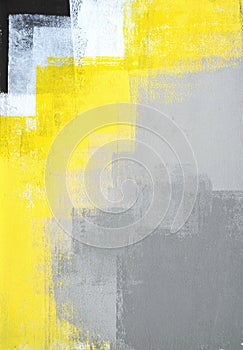 Grey and Yellow Abstract Art Painting