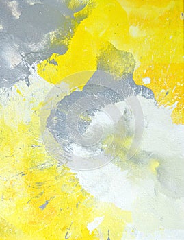 Grey and Yellow Abstract Art Painting