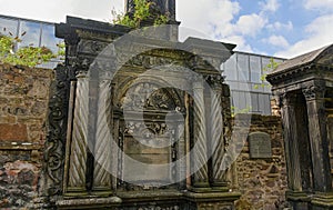 Greyfriars kirkyard - ornamented tombstone - III - Edinburgh