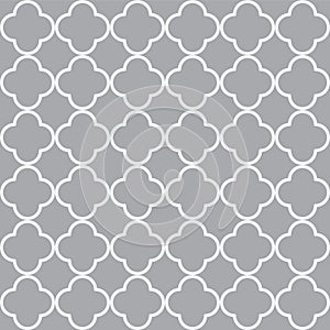 Grey quatrefoil outline ornamental pattern photo