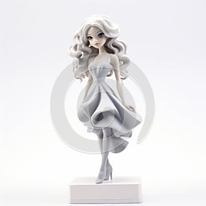 Greyhaired 3d Printed Doll In The Style Of Irene Sheri