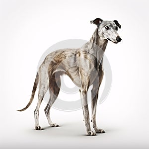 Greyhound breed dog isolated on a clean white background