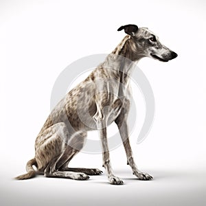 Greyhound breed dog isolated on a clean white background