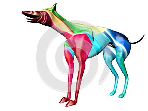 Greyhound colored 3D model 1