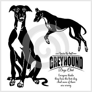 Greyhound - vector illustration for t-shirt, logo and template badges
