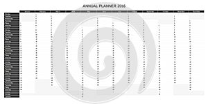 Greyscale English annual planner 2016