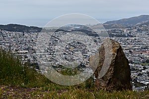 Greywacke rock and wild grass on Mt Davidson San Francisco, 3.