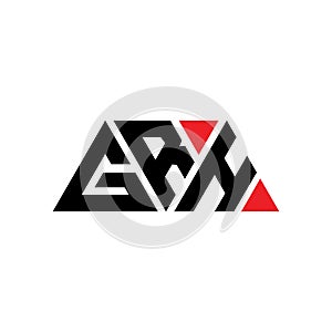 GRH triangle letter logo design with triangle shape. GRH triangle logo design monogram. GRH triangle vector logo template with red