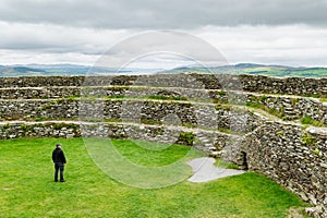 Grianan of Aileach, ancient drystone ring fort, located on top of Greenan Mountain in Inishowen, Co. Donegal, Ireland