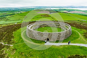 Grianan of Aileach, ancient drystone ring fort, located on top of Greenan Mountain in Inishowen, Co. Donegal, Ireland