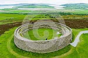 Grianan of Aileach, ancient drystone ring fort, located on top of Greenan Mountain in Inishowen, Co. Donegal, Ireland